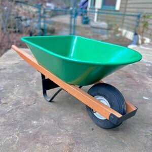 Vintage Teleflora  Green  Metal Wheelbarrow Planter,  New old Stock